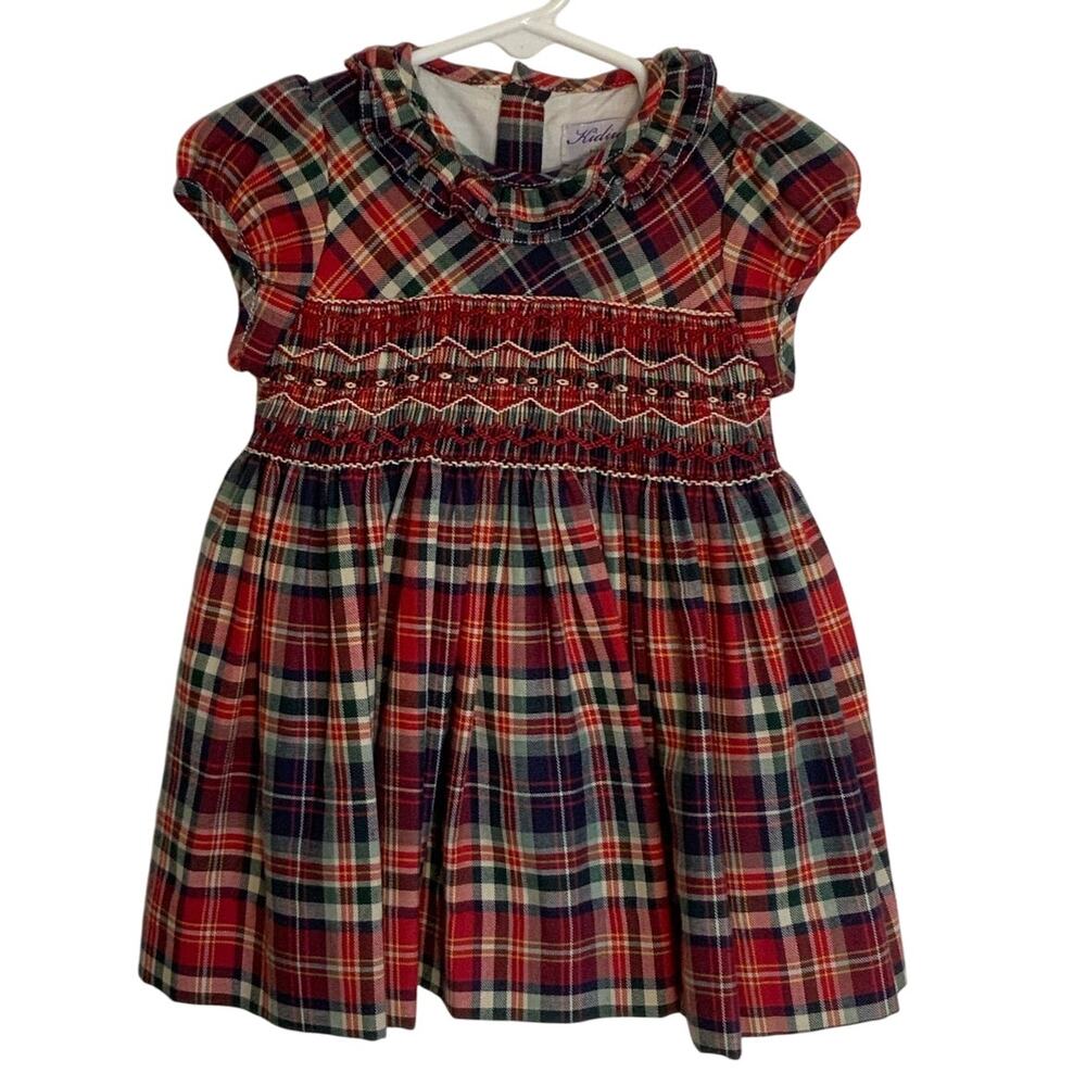 Kidiwi Hars Dress-‎ Red Tartan NWT size 9 mo $100 retail
